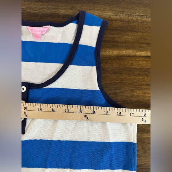 NWT Lilly Pulitzer Hogan Tank Blue and White Stripe Size Large - Picture 3 of 6